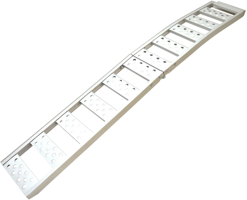 PRIME1 Aluminum Bi-Folding Arched Loading Ramp with Adjustable Straps, 85 x 12-in T3