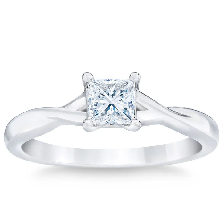 Princess Cut Diamond Solitaire Ring (0.50 ct) A8