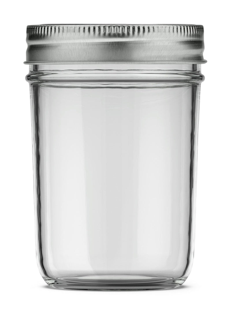 Pur Mason Smooth Design Regular Mouth Glass Jar with Lid & Band, 8-oz, 12-pk B3