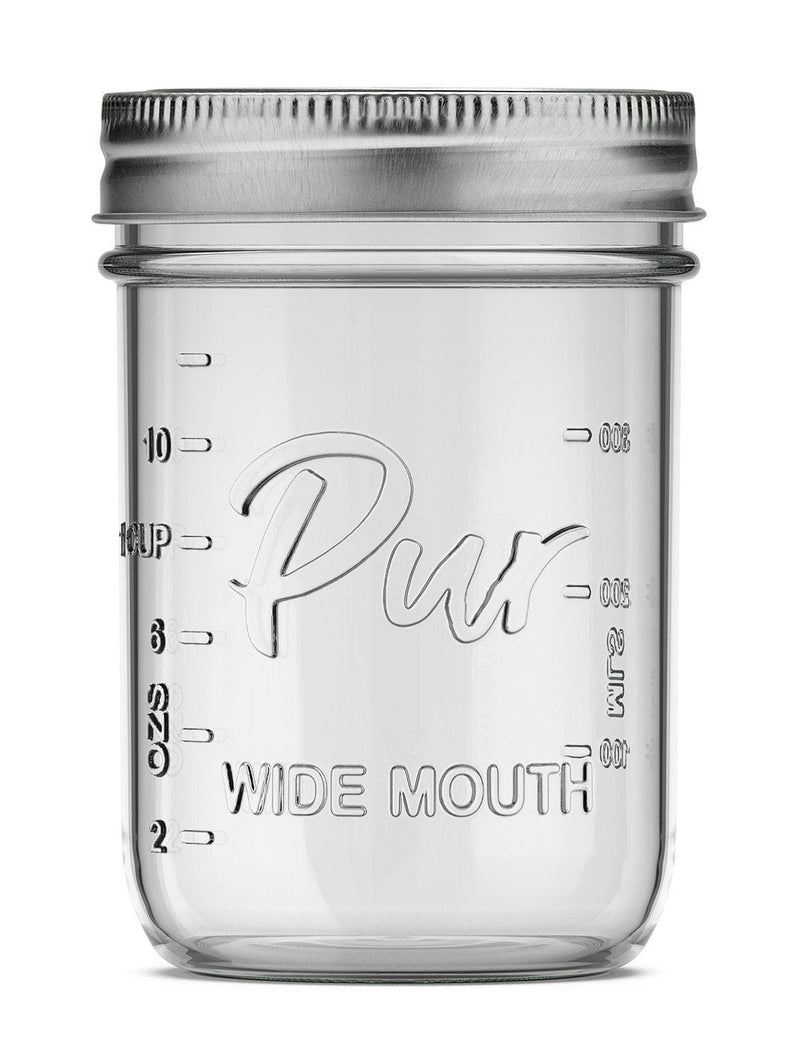 Pur Mason Wide Mouth Canning Glass Jar with Lid & Band, 16-oz/473-mL, 12-pk L3