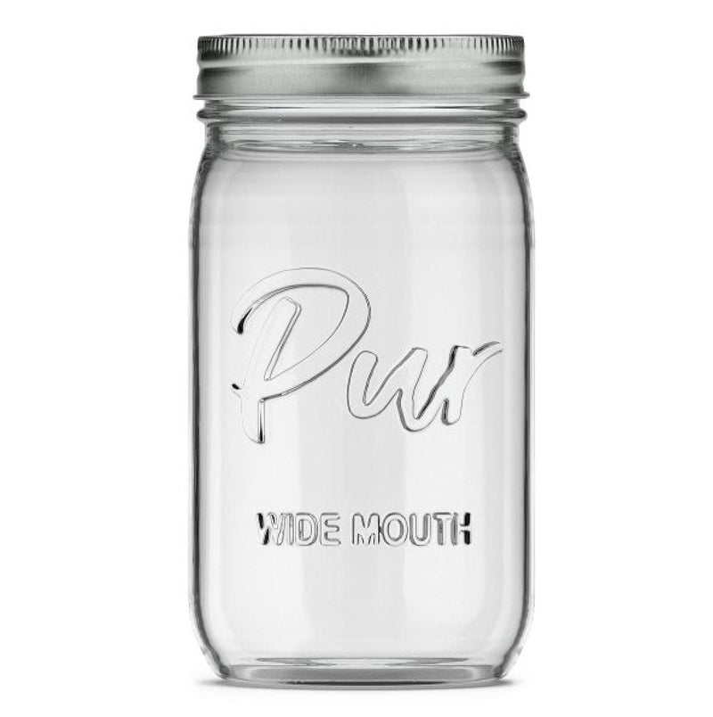 Pur Mason Wide Mouth Canning Glass Jar with Lid & Band, 32-oz/946-mL, 12-pk I5