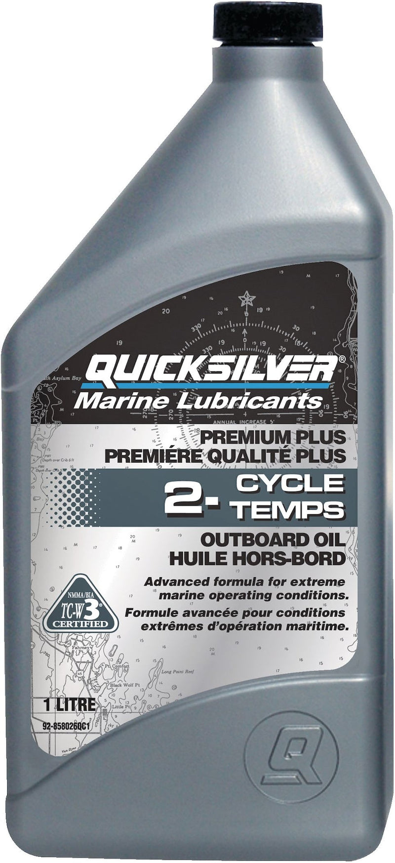 Quicksilver 2-Stroke Premium Plus Marine Outboard Oil, 1-L F4
