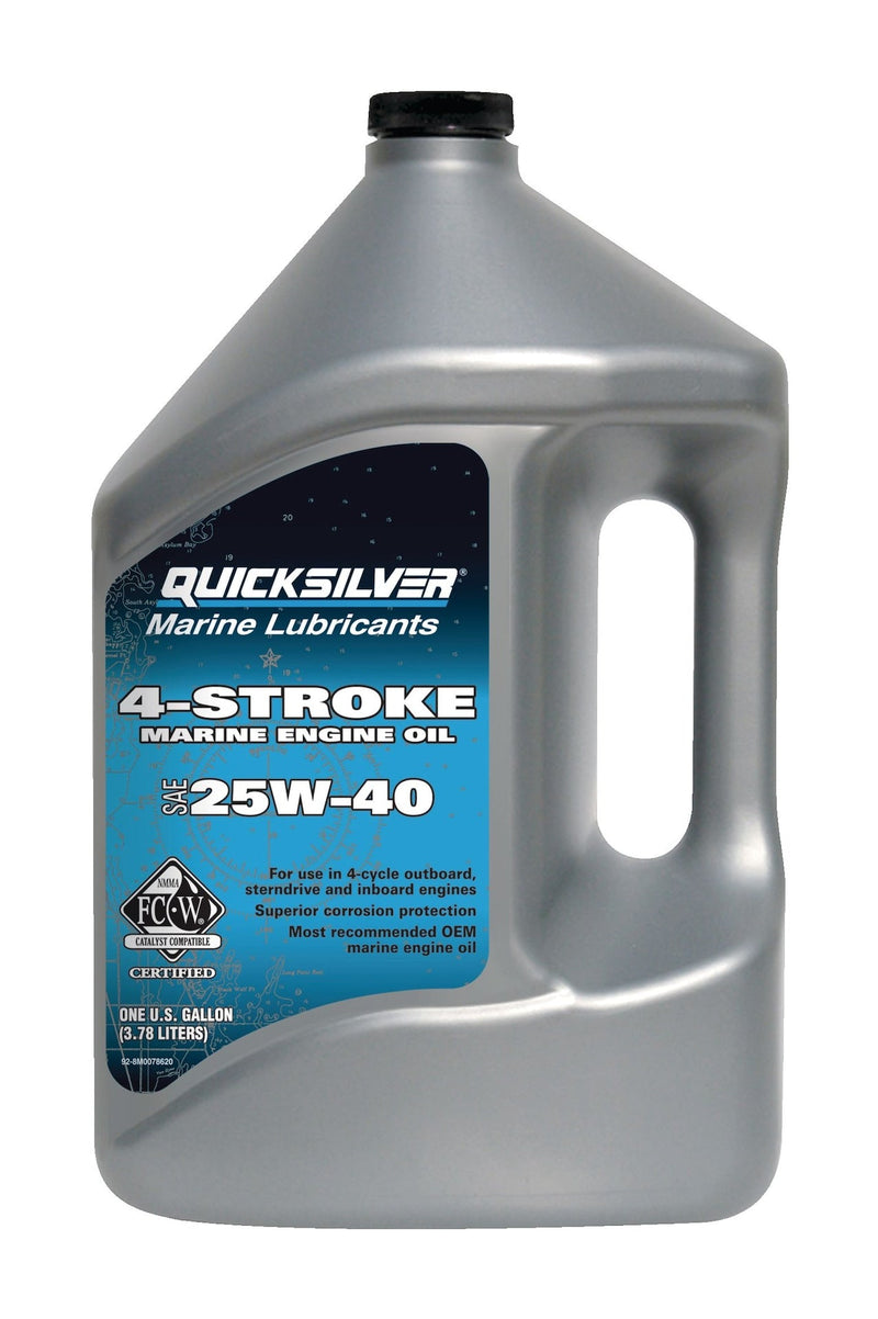 Quicksilver 4-Stroke Marine Engine Oil 25W40, 3.78-L D7