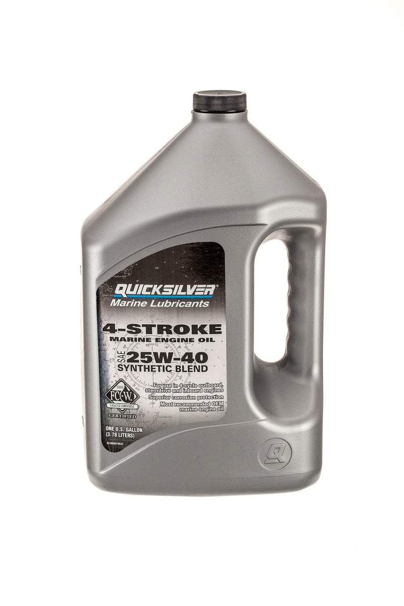 Quicksilver 4-Stroke Synthetic Blend Marine Engine Oil 25W40, 4-L E3