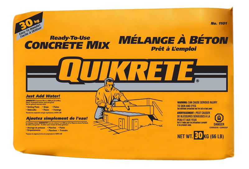 Quikrete Ready-To-Use Pre-Mixed Multi-Purpose Concrete Mix, Just Add Water, 30-kg X0