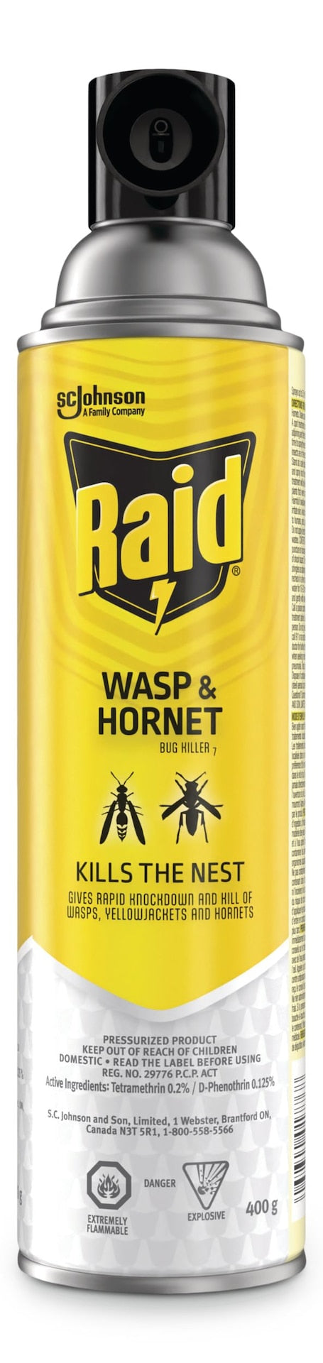 Raid Hornet & Wasp Spray, Aerosol Spray, 400 g O4