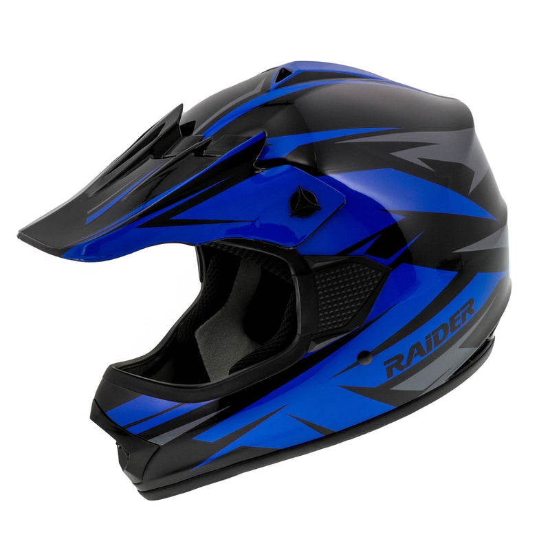 Raider GX4 ATV Helmet, Youth, Blue, Assorted Sizes L9