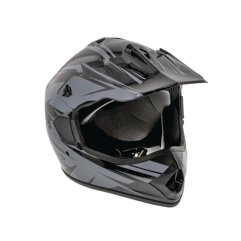 Raider GX4 Youth Dirt Bike/ATV Helmet, Grey/Black, Assorted Sizes Q9