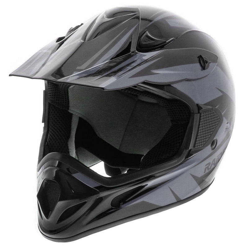 Raider RX2 ATV Helmet, Adult, Grey/Black, Assorted Sizes L8