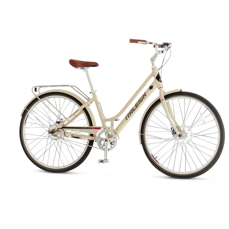 Raleigh Dobson Comfort Electric Bike, Lightweight & LCD Display-Integrated, 700C Wheels, Beige D2