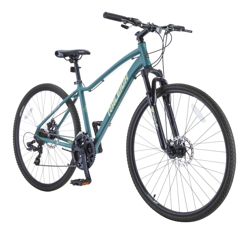 Raleigh Encounter Hybrid Bike with Alloy Disc Brakes, 700C, Teal K7