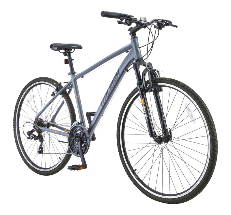 Raleigh Route Hybrid Bike with Alloy V-brakes, 700C, 21-Speed, Grey Y0