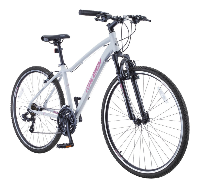 Raleigh Route Hybrid Bike with Alloy V-brakes, 700C, 21-Speed, White K5