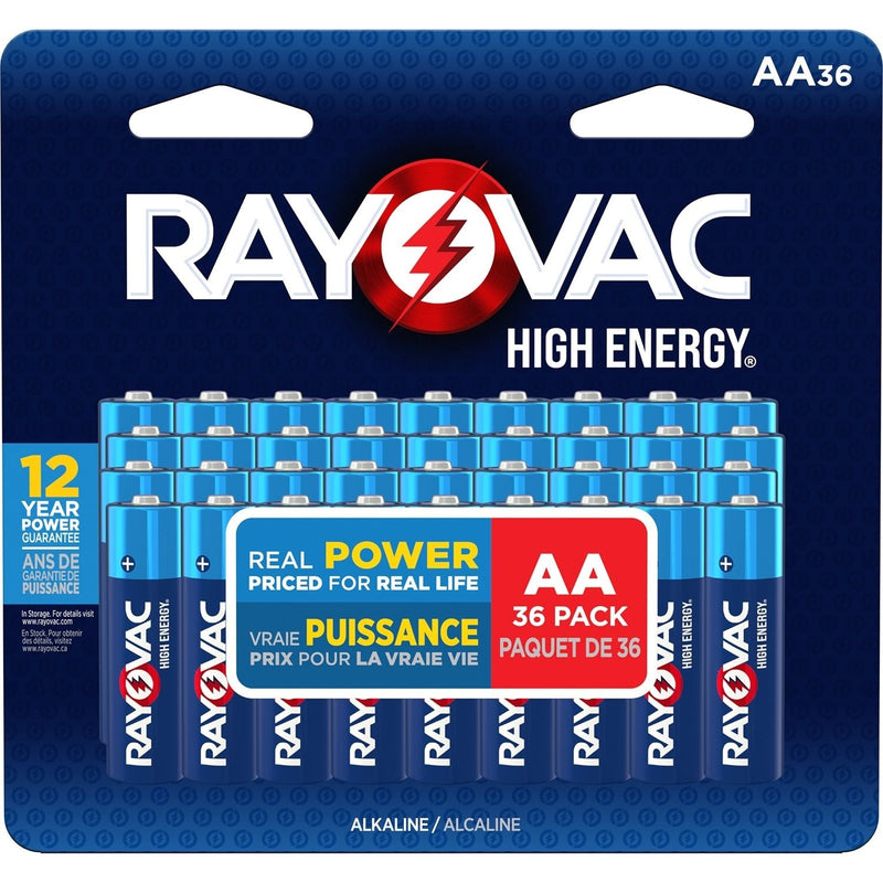 Rayovac HIGH ENERGY AA Alkaline Batteries, Long Lasting, All Purpose, 36-Pk F6