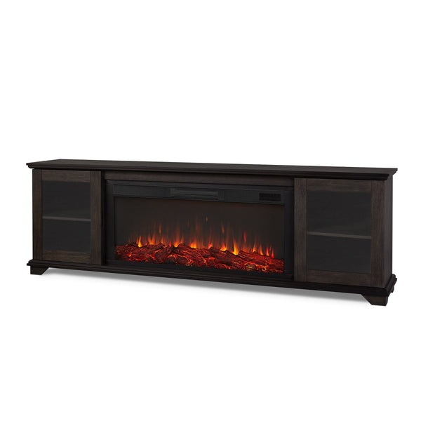Real Flame Benjamin Landscape Electric Fireplace TV Stand, 81-in, 1500W, Includes Remote Control, Weathered Wood V6