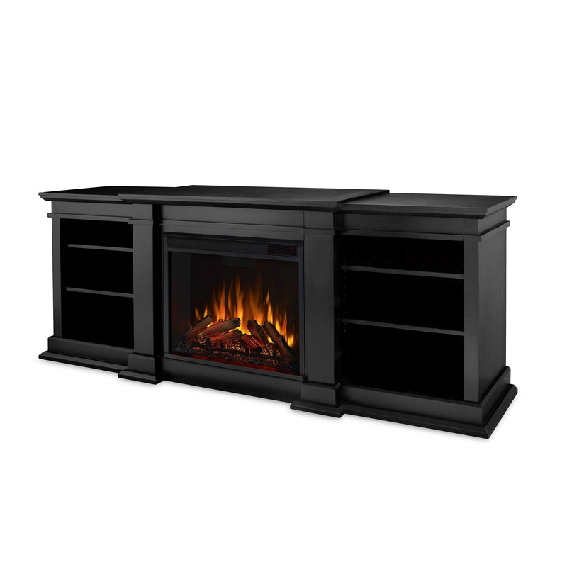 Real Flame Fresno Media Indoor Electric Fireplace TV Stand, 72-in, 1500W, Black C0