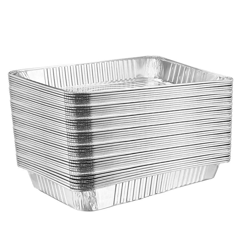 Rectangle Foil Reusable Full Size Steam Baking Pan, Silver, 12-in, for Baking/Cooking/Steaming T1