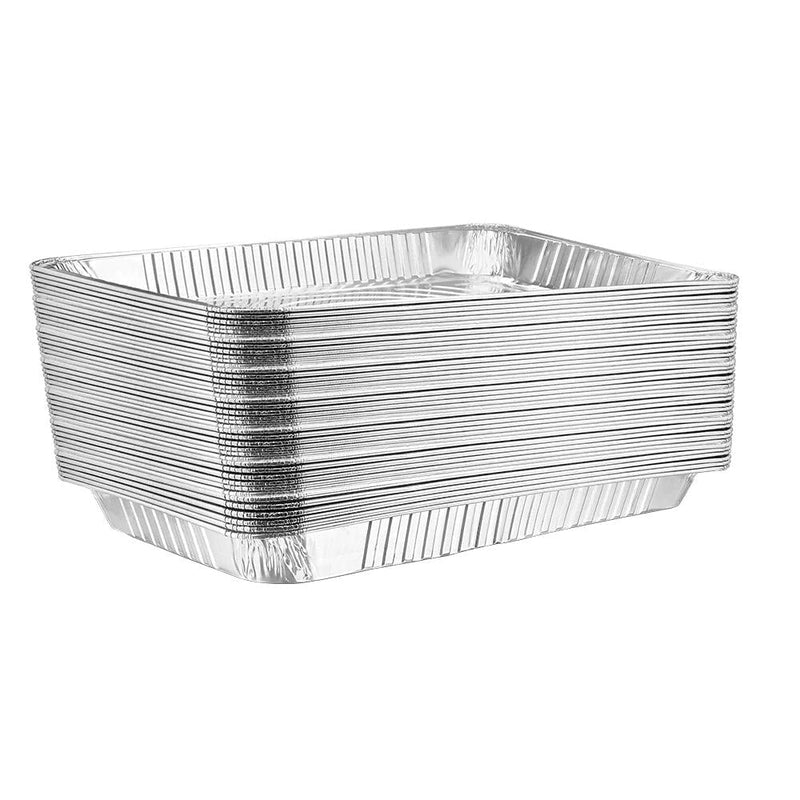 Rectangle Foil Reusable Medium Size Steam Baking Pan, Silver, 20-in, for Baking/Cooking/Steaming V5