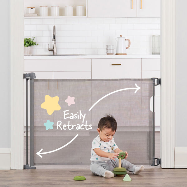 Regalo Retractable Baby Safety Gate, 50-in, Grey G5