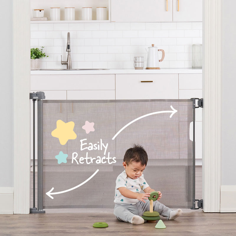 Regalo Retractable Baby Safety Gate, 50-in, Grey G5