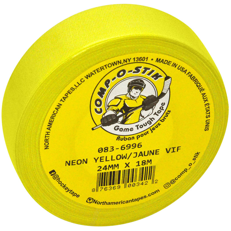 Renfrew or Comp-o-stik Hockey Tape, Bright Yellow, 24-mm x 18-m U1