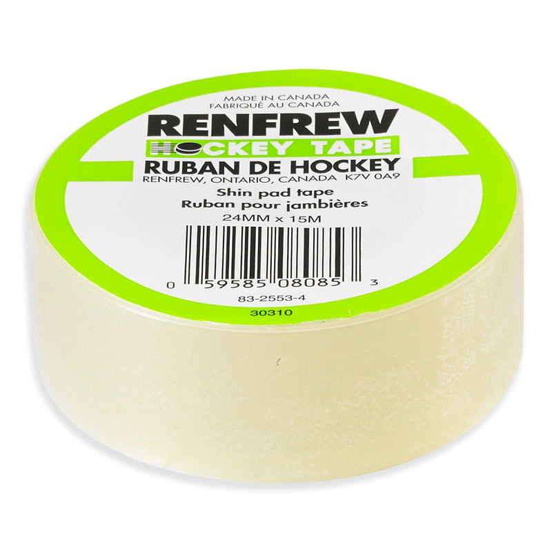 Renfrew Shin Pad Hockey Tape, Clear, 24-mm x 15-m Q7