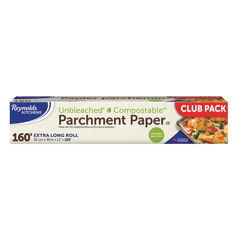 Reynolds Kitchens Unbleached Compostable Parchment Paper, Extra-Long Roll, 12-in x 160-ft N5