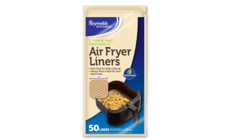 Reynolds Kitchens Unbleached Non-Stick Air Fryer Liners, 50-pc C6