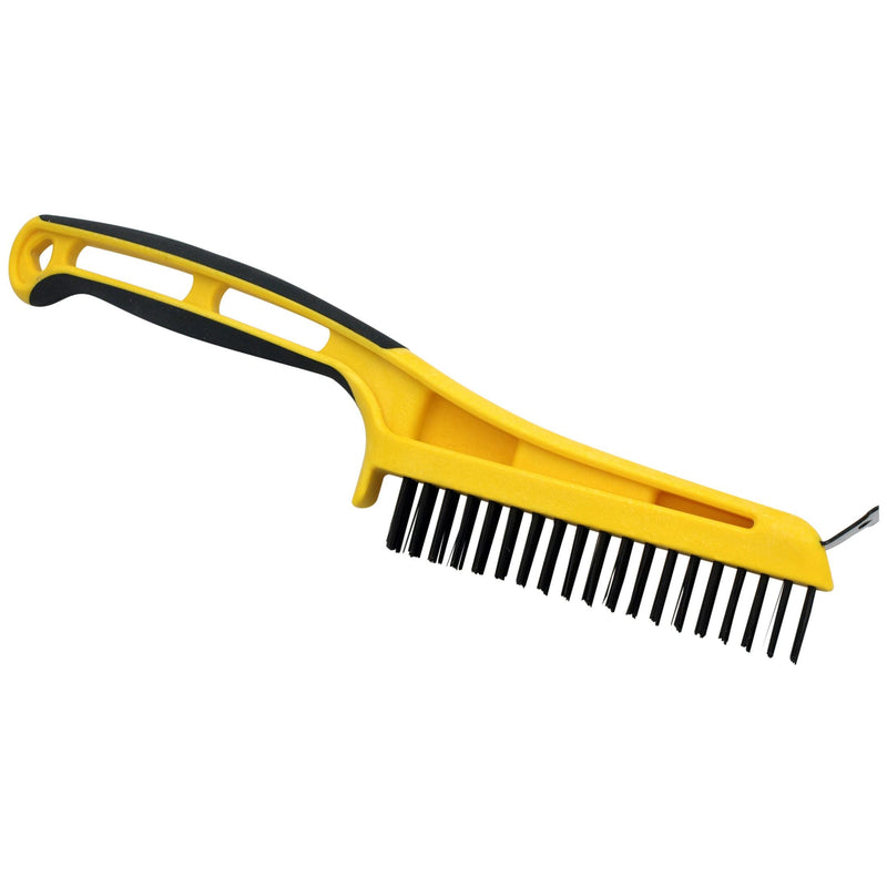 Richard Carbon Steel Wire Bristle Brush with Metal Scraper, Removes Paint/Dirt/Rust N8