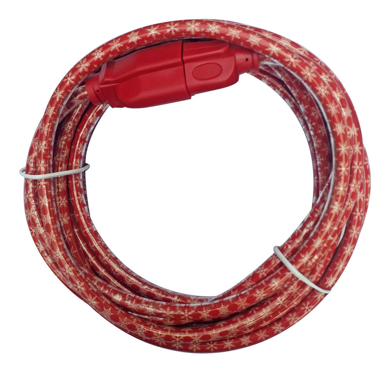 Ritecord 16/3 Outdoor Snowflake Extension Cord with Grounded Outlet, Red/White, 7.5-m W6