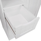 RiverRidge Home Ashland Single Door Bathroom & Laundry Storage Cabinet with 3 Drawers, Open Cubby & Adjustable Shelf, White