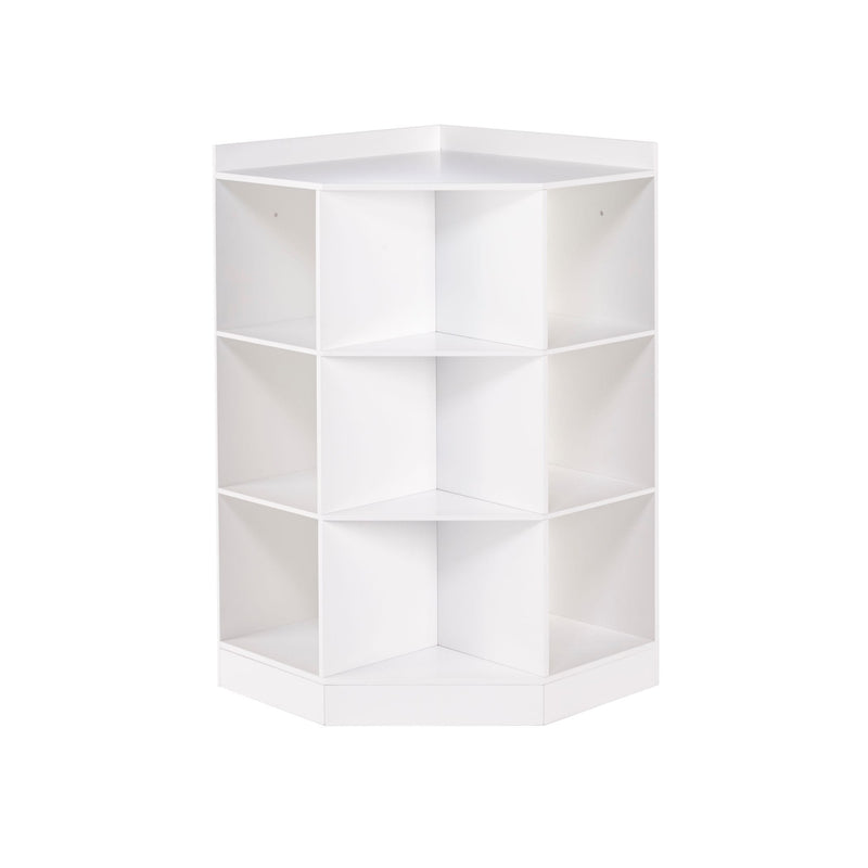 RiverRidge Home Kids' Playroom Corner Cabinet with 6 Toy Storage Cubbies & 3 Shelves, White Z3
