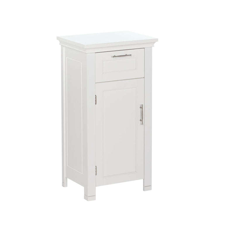 RiverRidge Home Somerset Single Door Bathroom & Laundry Storage Cabinet with Drawer & Adjustable Shelf, White B4
