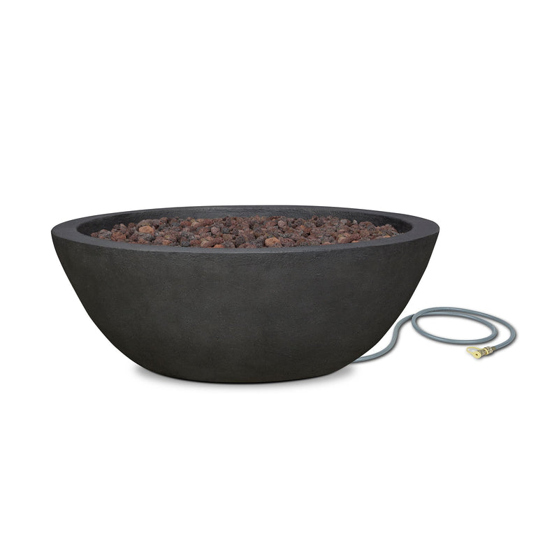 Riverside Round Concrete Gas Fire Pit in Shale, 36-in L1