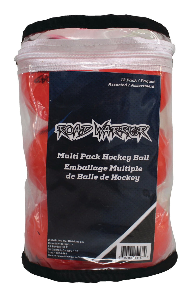 Road Warrior Street Hockey Balls, Assorted Colours, 12-pk Y1