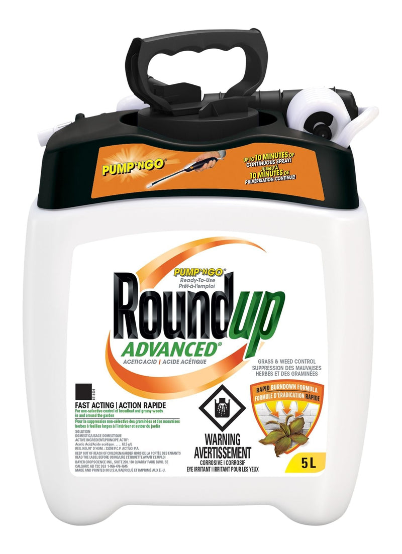 Roundup Advanced Ready-to-Use Grass and Weed Control/Killer with Pump-N-Go Applicator, 5-L B0