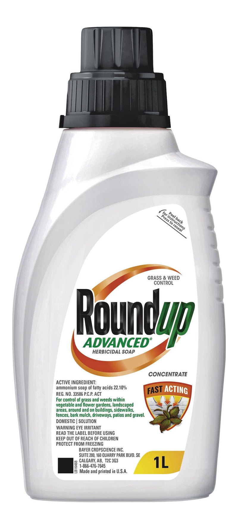 RoundUp Concentrate Advanced Grass & Weed Control/Killer, Herbicidal Soap, 1-L W1