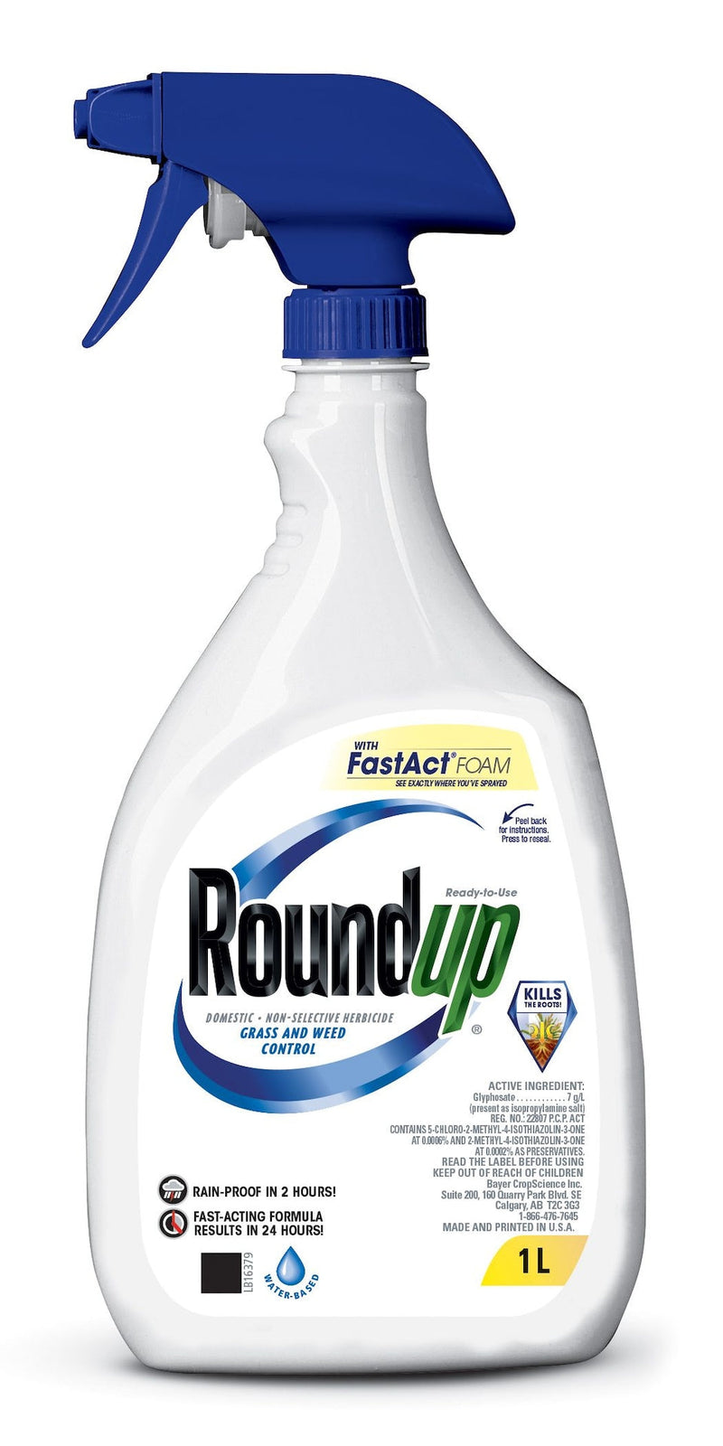 RoundUp Ready-to-Use Herbicide Grass & Weed Control/Killer with Fast Fact Foam, 1-L Y0