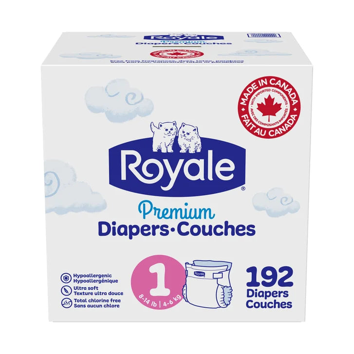 Royale Premium Baby Diapers, Sizes 1 - 2 G2