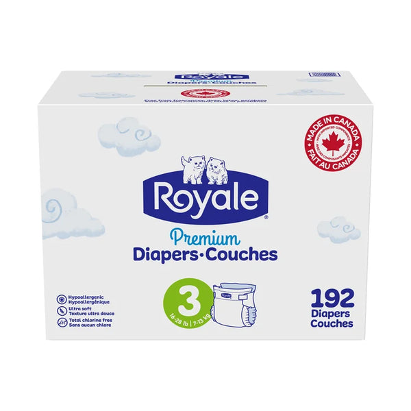 Royale Premium Baby Diapers, Sizes 3 - 6 W8