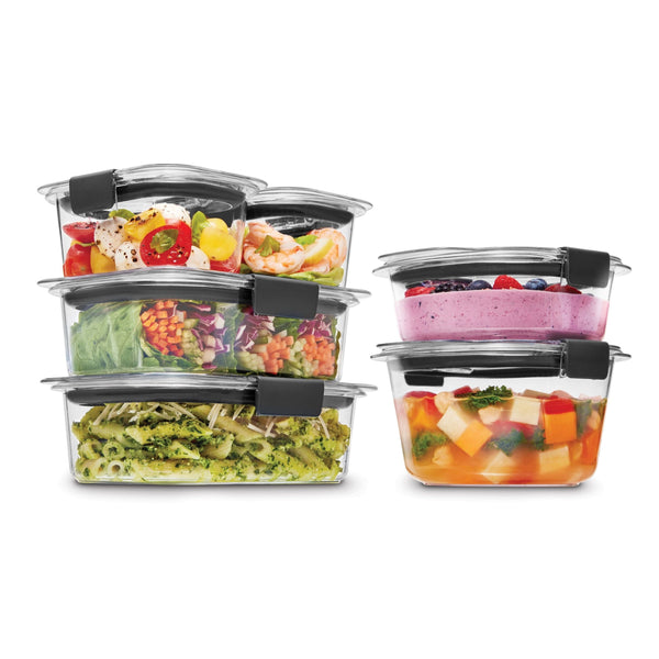 Rubbermaid Brilliance Stainshield Mixed Plastic Food Storage Container, 12-pc A5