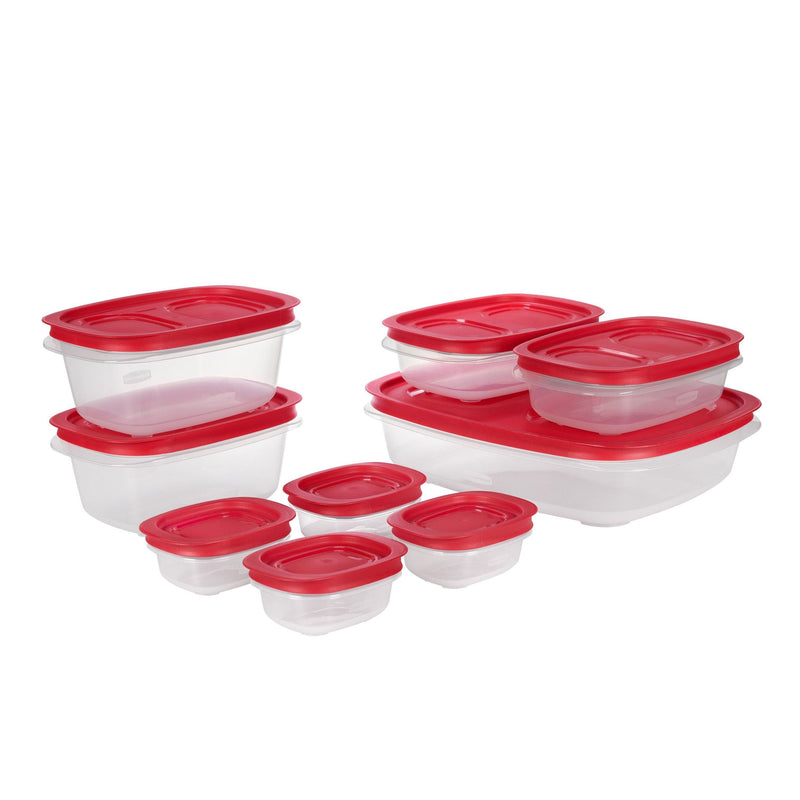 Rubbermaid Easy Store Rectangular Plastic Food Storage Container Set, Microwave and Freezer Safe, 18-pc X2