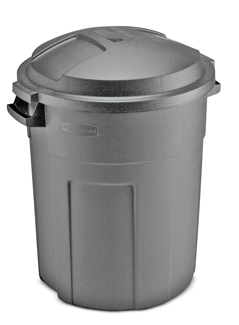 Rubbermaid Heavy-Duty Plastic Circular Garbage Can, Black, 75.7-L C0
