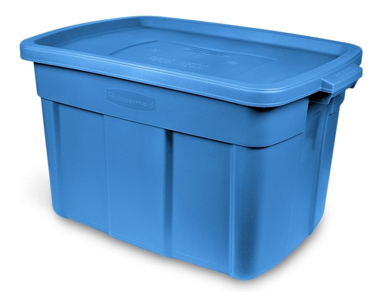 Rubbermaid Roughneck Stackable Storage Box with Lid, 68-L, Blue Q7