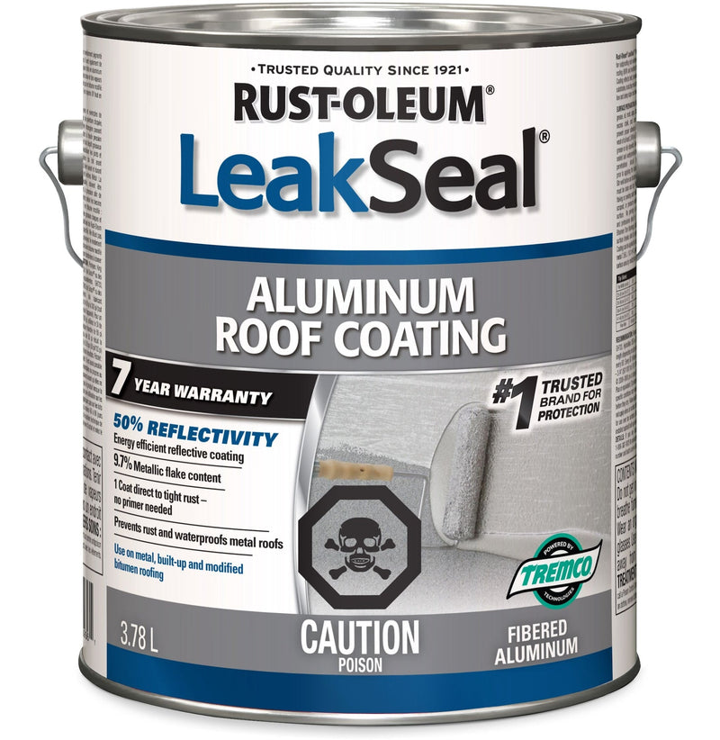 Rust-Oleum LeakSeal Aluminum Roof Coating, Reflective, Rust Proof & Waterproof Sealant, 3.78-L S6