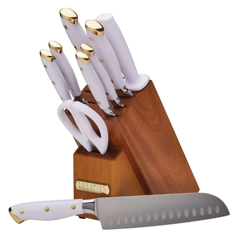 Sabatier Forged Knife Block Set, White/Gold, 10-pc G4