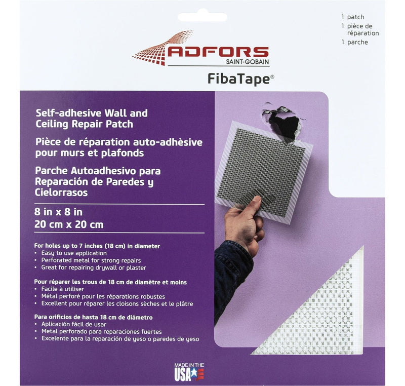 Saint-Gobain Self-Adhesive Wall & Ceiling Hole Repair Patch For Drywall & Plaster, 8 x 8-in I7