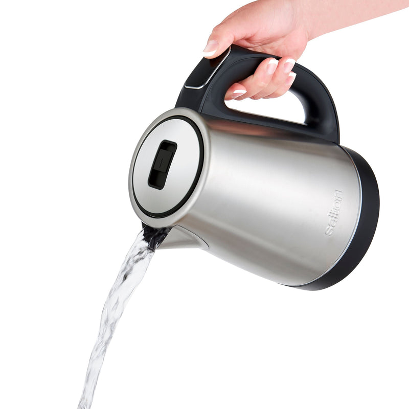 Salton Cordless Electric Kettle with Digital Display, Stainless Steel, 1.7-L H3