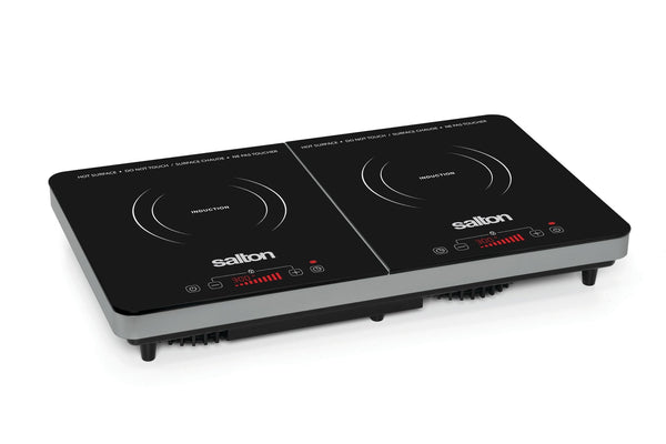Salton Double Induction Cooktop, LED Display & Touch control with 10 Power Settings F3