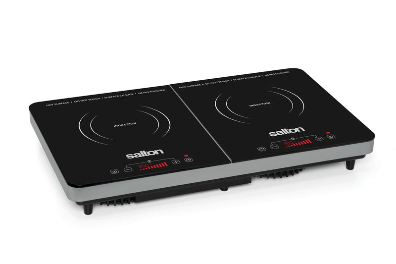 Salton Double Induction Cooktop, LED Display & Touch control with 10 Power Settings F3